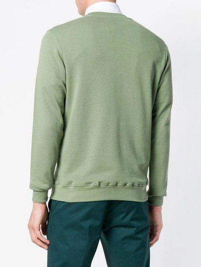 Shop Loewe Anagram Embroidered Sweatshirt In Green
