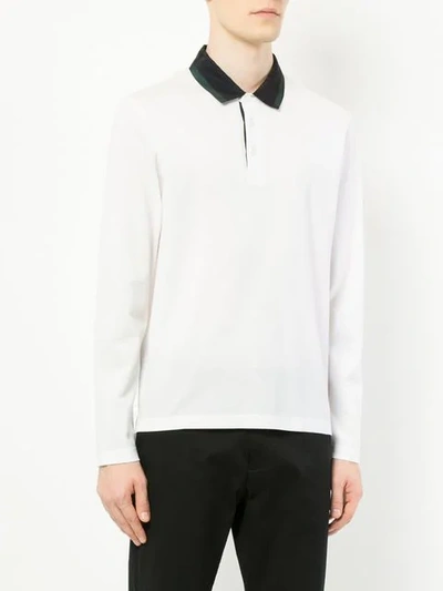 Shop Cerruti 1881 Satin Collar Polo Shirt In White