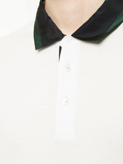 Shop Cerruti 1881 Satin Collar Polo Shirt In White