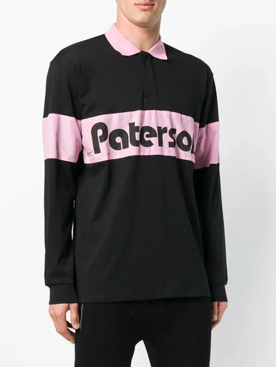 Shop Paterson Logo Polo Shirt In Black
