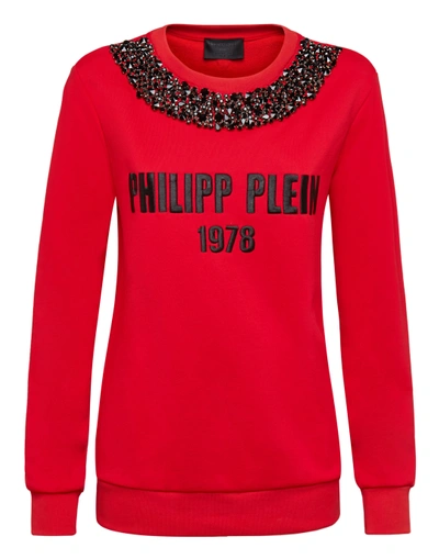 Shop Philipp Plein Sweatshirt Ls Pp1978 In Red