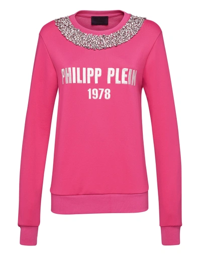 Shop Philipp Plein Sweatshirt Ls Pp1978 In Rose / Pink