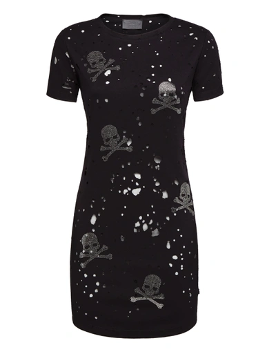 Shop Philipp Plein T-shirt Short Dresses Skull