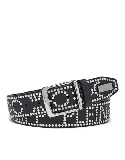 Shop Philipp Plein Belt Graphic Plein In Black