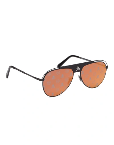 Shop Philipp Plein Sunglasses Charlie Monogram In Bl Nk/nk/mirror/no Glv