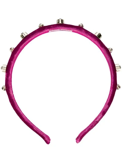 Shop Red Valentino Red(v) Stud Embellished Hairband - Pink