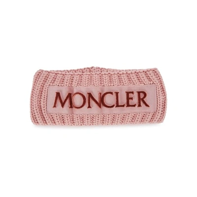Shop Moncler Pink Chunky-knit Wool Headband In Nude