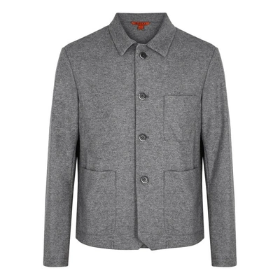 Shop Barena Venezia Cheno Grey Mélange Knitted Jacket