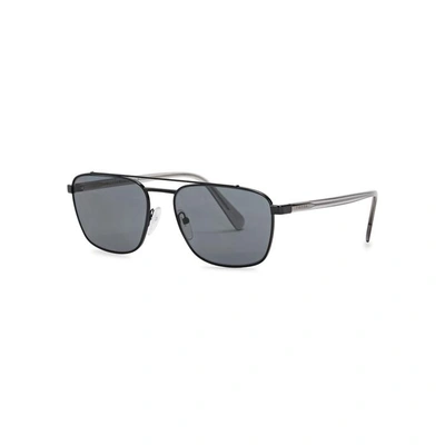 Shop Prada Black Square-frame Sunglasses