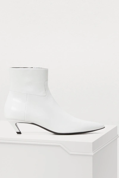 Shop Balenciaga Slash Ankle Boots In White