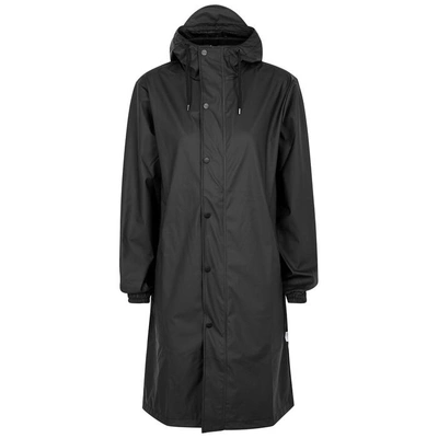 Shop Rains Fishtail Black Rubberised Raincoat