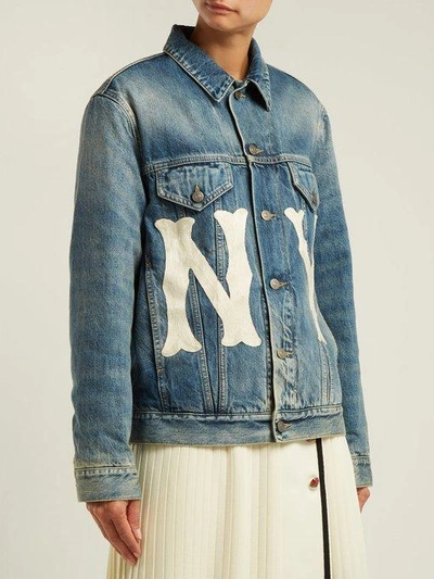 Gucci NY Yankees Embroidered Insulated Denim Jacket