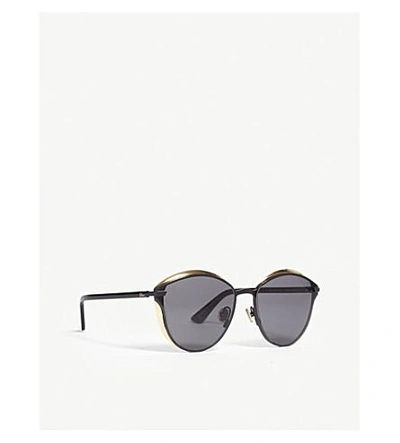 Shop Dior Murmure Round Sunglasses In Black Gold