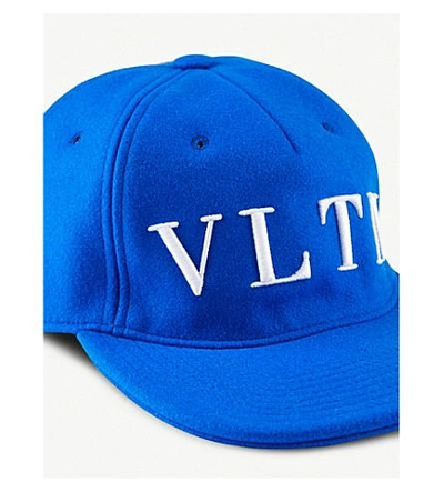 Shop Valentino Vltn Baseball Cap In Acid Bluette