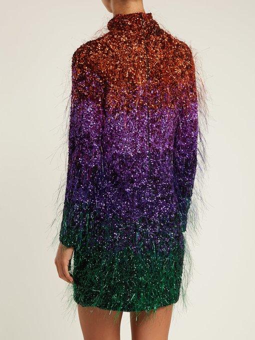 sequin tinsel wrap dress
