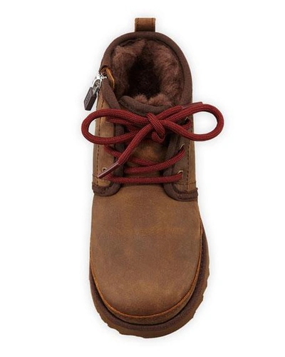 Shop Ugg Neumel Ii Waterproof Lace-up Boots, Toddler In Brown
