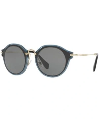 Shop Miu Miu Sunglasses, Mu 51ss In Black/grey