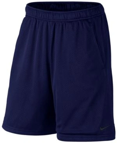 Shop Nike Men's 9" Dri-fit Mesh Training Shorts In Blue Void