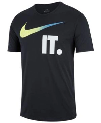 Shop Nike Men's Logo T-shirt In Black/neon