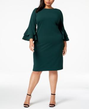 calvin klein tiered bell sleeve dress