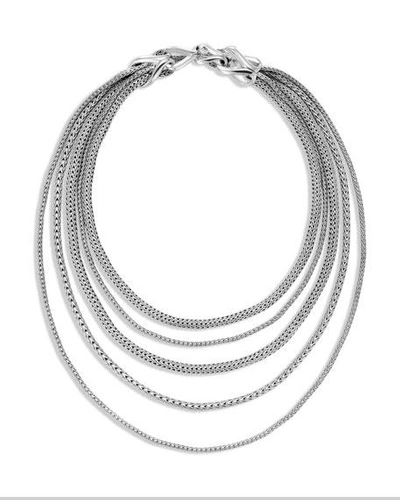 Shop John Hardy Classic Chain Asli Link Bib Necklace In Silver