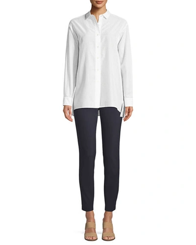 Shop Lafayette 148 Murray Acclaimed Stretch Cropped Pants In Ink