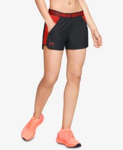 Shop Under Armour Play Up 2.0 Shorts In Black/radio Red