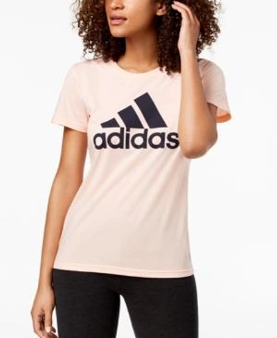 Shop Adidas Originals Adidas Classic Logo T-shirt In Haze Coral