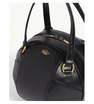 Shop Gucci Leather Basketball Tote In Black