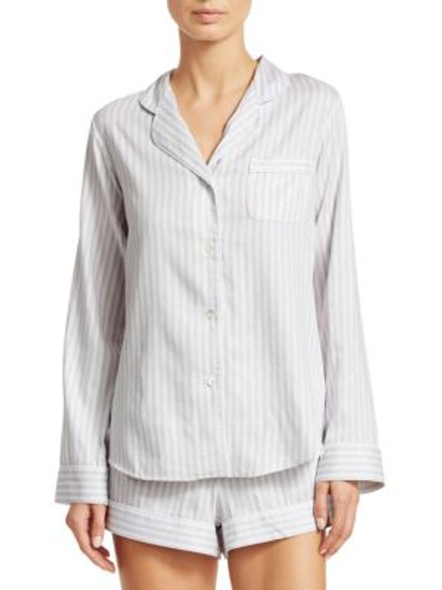 Shop Cottonista Shortie Stripe Pajama Set In Blue