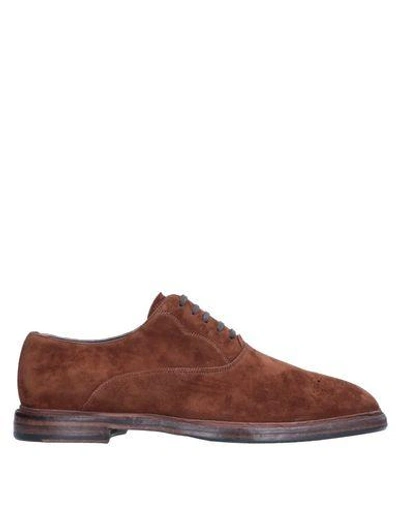 Shop Dolce & Gabbana Lace-up Shoes In Camel