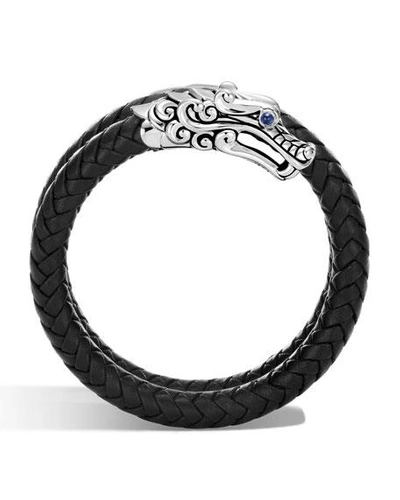 Shop John Hardy Legends Naga Double Coil Leather Bracelet In Black