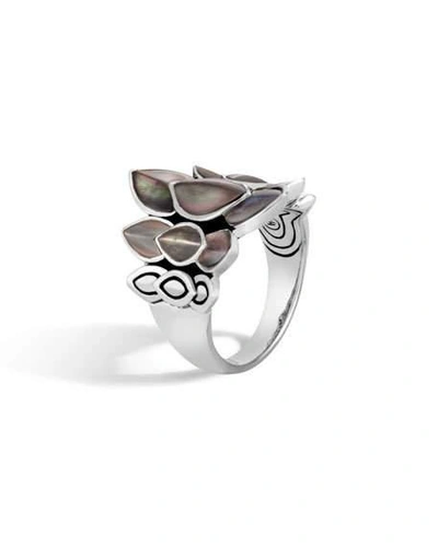 Shop John Hardy Legends Naga 21mm Saddle Ring W/ Mother-of-pearl In Gray