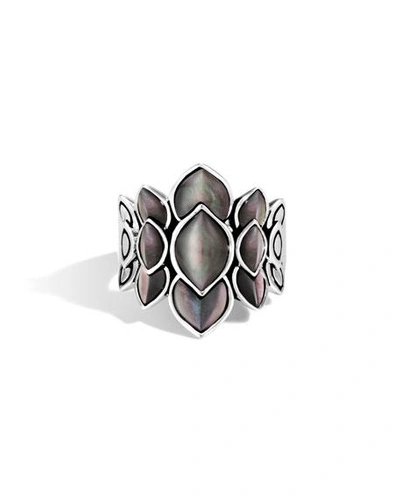 Shop John Hardy Legends Naga 21mm Saddle Ring W/ Mother-of-pearl In Gray