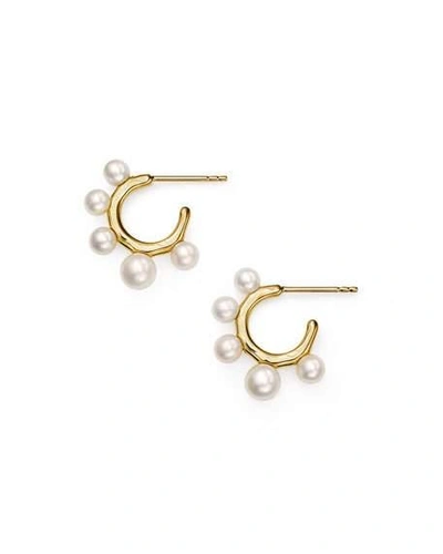 Shop Ippolita 18k Nova Huggie Hoop Earrings, Mother-of-pearl In Oyster