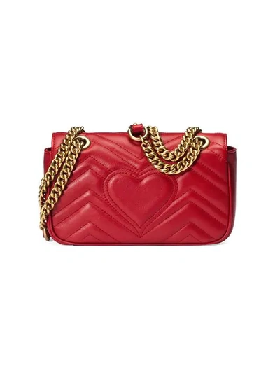 Gucci Gg Marmont Matelassé Mini Bag In Red