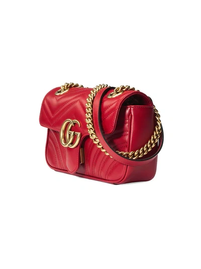 Gucci Gg Marmont Matelassé Mini Bag In Red