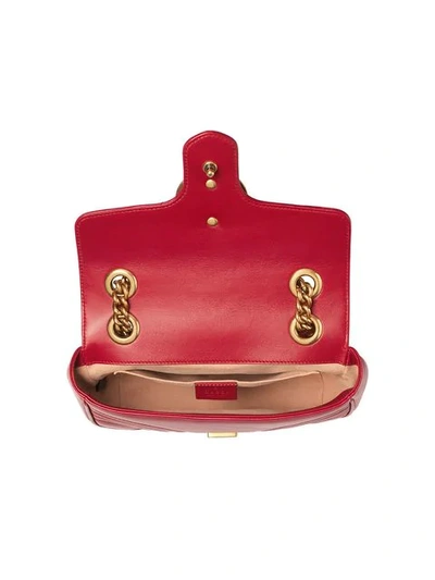 Gucci Gg Marmont Matelassé Mini Bag In Red