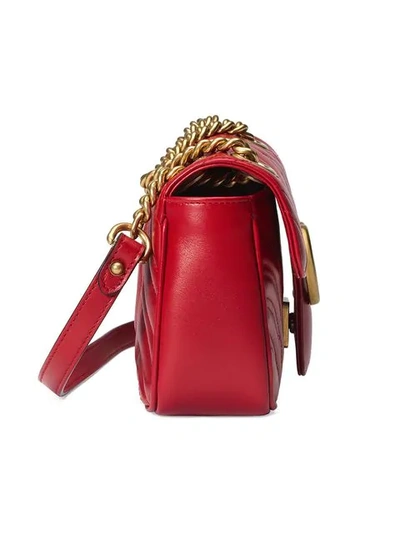 Gucci Gg Marmont Matelassé Mini Bag In Red