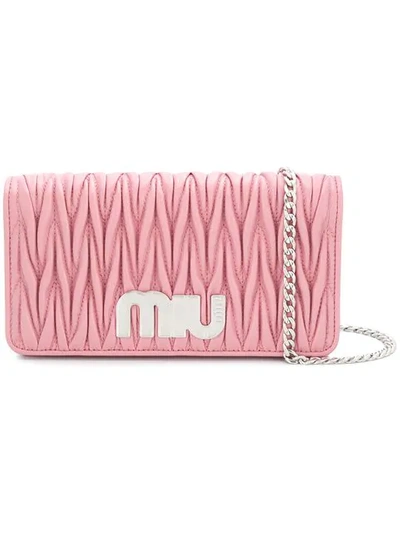 Shop Miu Miu Délice Miu Logo Bag In Pink