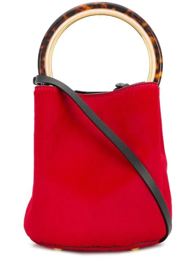 Shop Marni Pannier Bucket Bag In Red