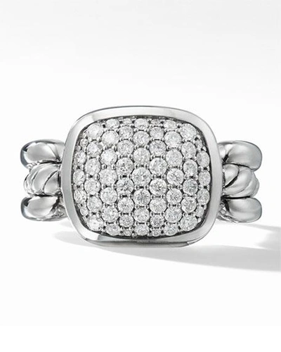 Shop David Yurman Wellesley Link Diamond Pave Ring In White/silver