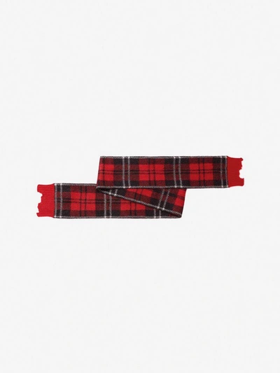 Shop Alexander Mcqueen Distressed Mohair Tartan Scarf In Red/black/ivory