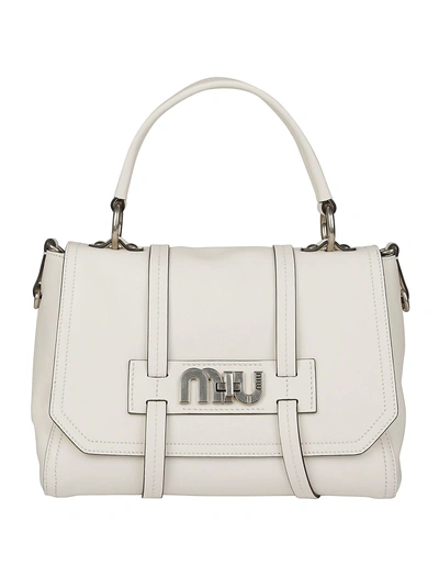 Shop Miu Miu Shoulder Bag In Bianco