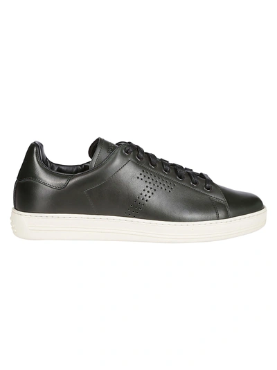 Shop Tom Ford Perforated Logo Sneakers