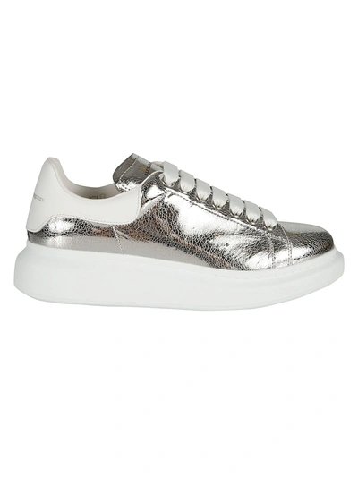 Shop Alexander Mcqueen Extended Sole Sneakers In Silver/white