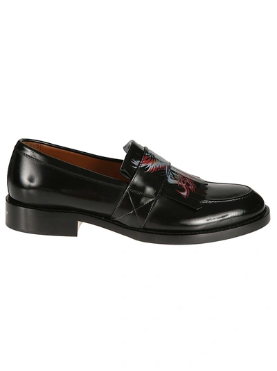 Shop Givenchy Printed Loafers In Black