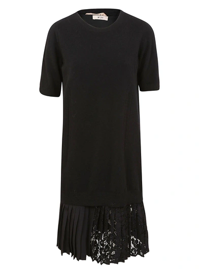 Shop N°21 Lace Detail Dress In Black