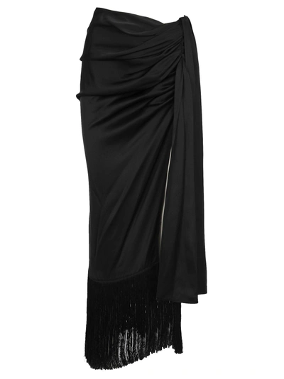 Shop Magda Butrym Asti Skirt Fringe In Black