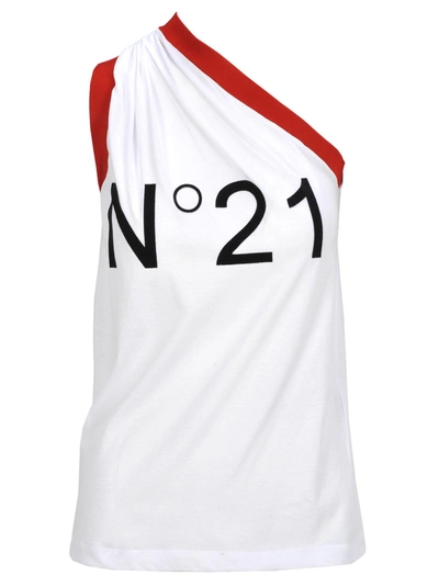 Shop N°21 N21 Tshirt Monospalla In White Black Red